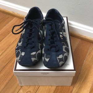 RARE EUC Coach Katelyn Denim/Navy Sneakers